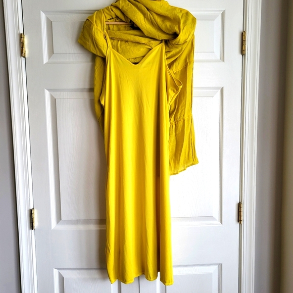 Mlle Gabrielle mustard summer dress, no sleeves, XL - Picture 3 of 6